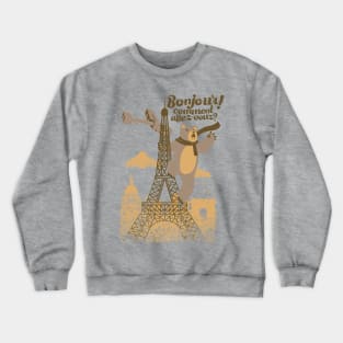 Paris King Kong Bear Eiffel Tower Crewneck Sweatshirt